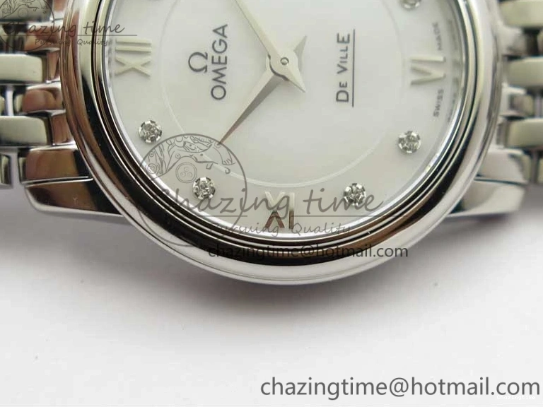 0425 De Ville Prestige Quartz 27.4 mm SS ZF 1:1 Best Edition White Dial on SS Bracelet Jap Quartz Practical 7905